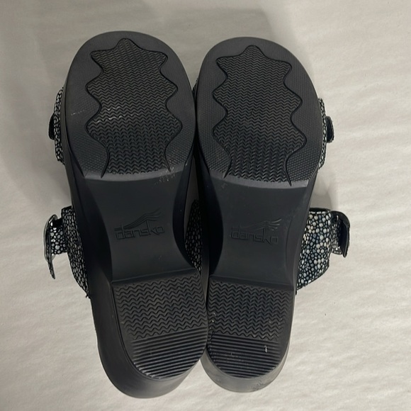Dansko Sophie Sandals 2 Straps Buckles EU 41 US 11 Black silver dot print - Picture 6 of 6